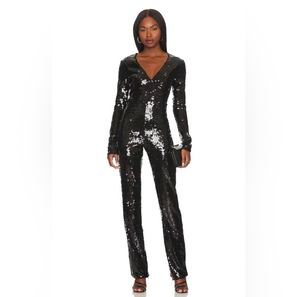 Good American Pants - NWT Good American Black Sequin Jumpsuit, Size: Small